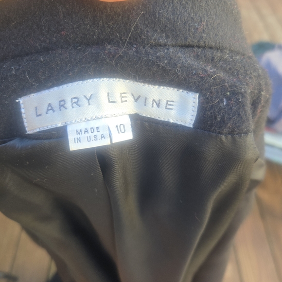 Larry Levine- Black- Maxi- Wool Coat- Size 10 - Picture 7 of 11